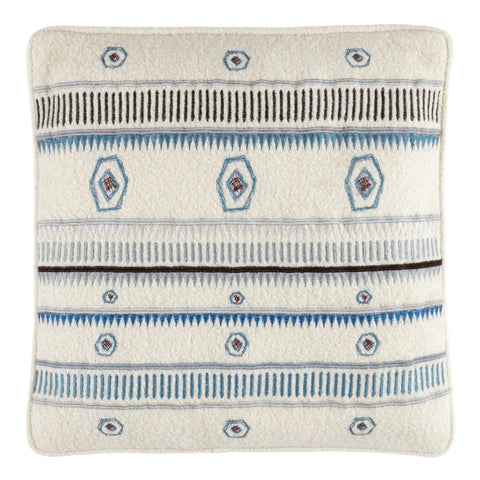 Spring Bush Embroidered Decorative Pillow Cover | Blue