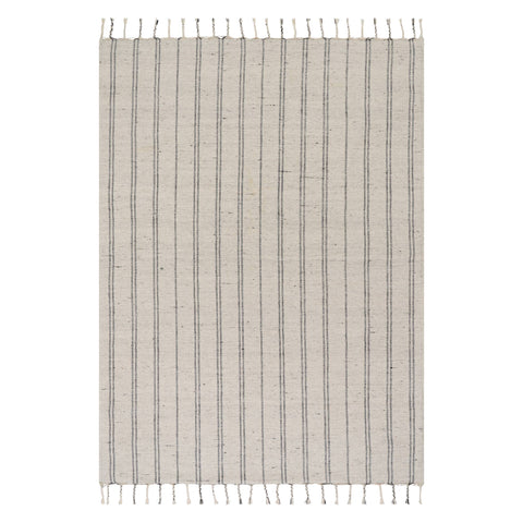 Arven Striped Handmade Cotton Rug | Grey