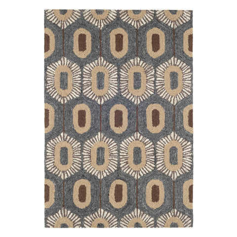 Stowe Hand Micro Hooked Wool Rug | Blue