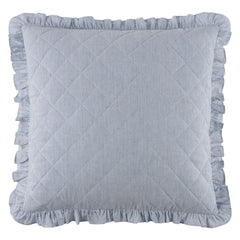 Parris Stripe Linen Quilted Sham | French Blue