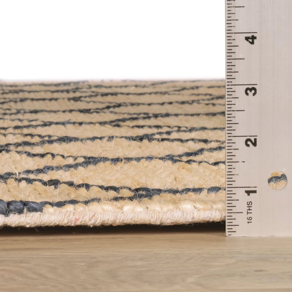 Tiles Handwoven Jute Rug | Navy