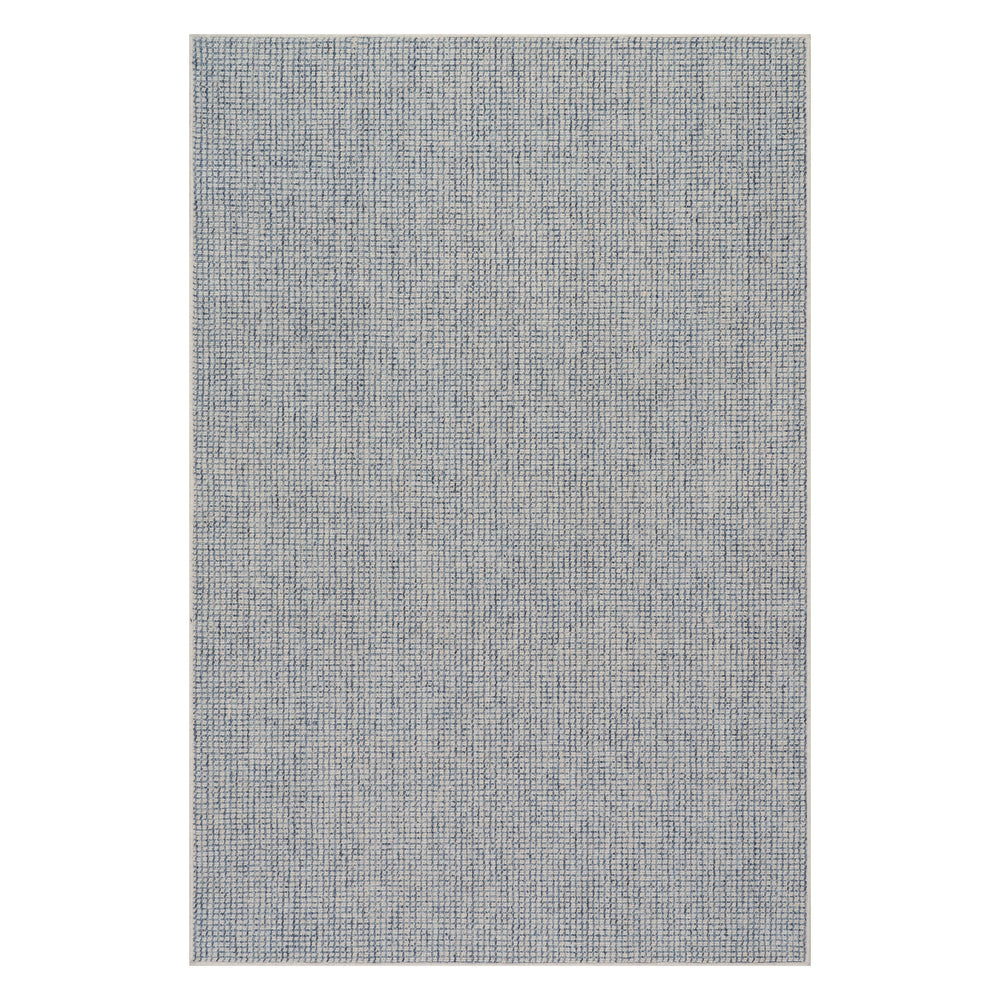 Yadira Geometric Woven Wool Custom Rug | Blue