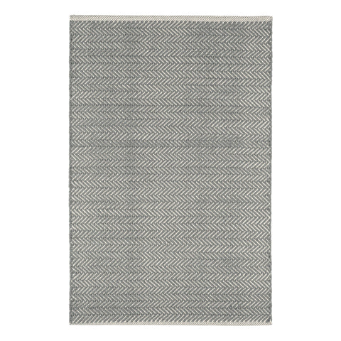 Herringbone Handwoven Cotton Rug | Slate Grey