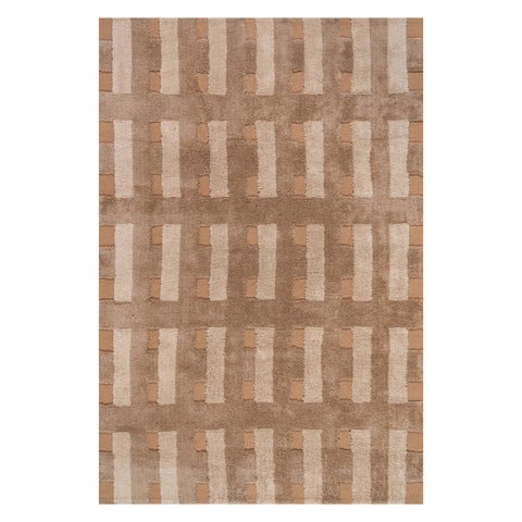 Zerina Geometric Cotton Rug | Brown