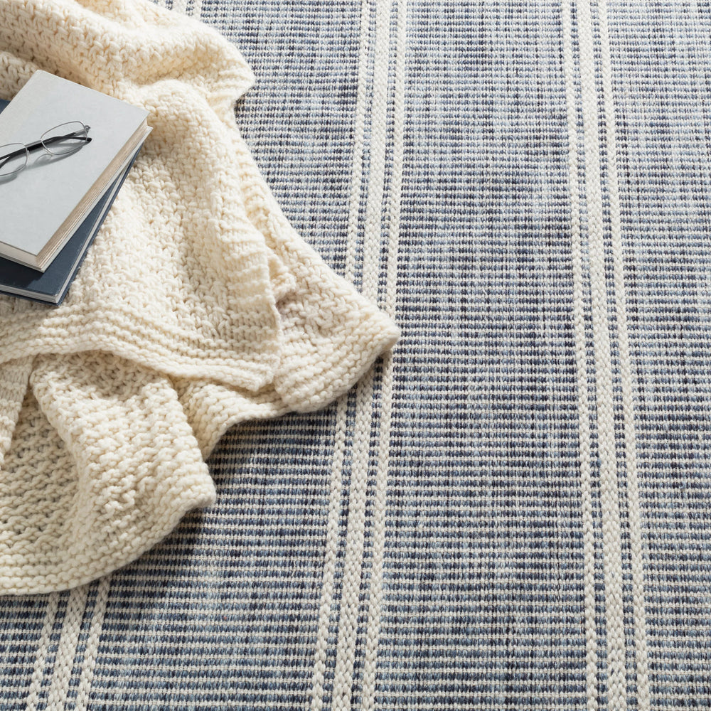 Malta Handwoven Wool Rug | Blue
