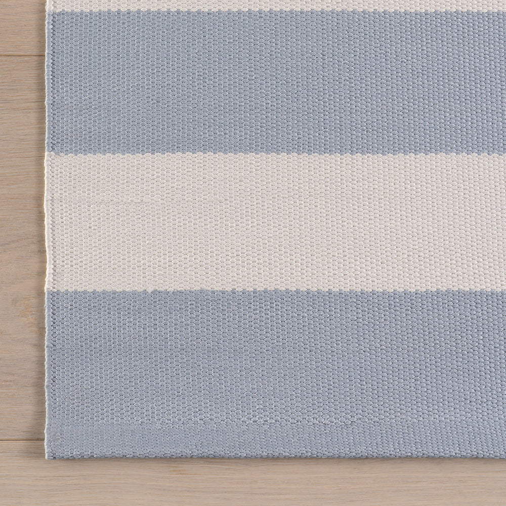Banks Stripe Handwoven Indoor/Outdoor Rug | Swedish Blue