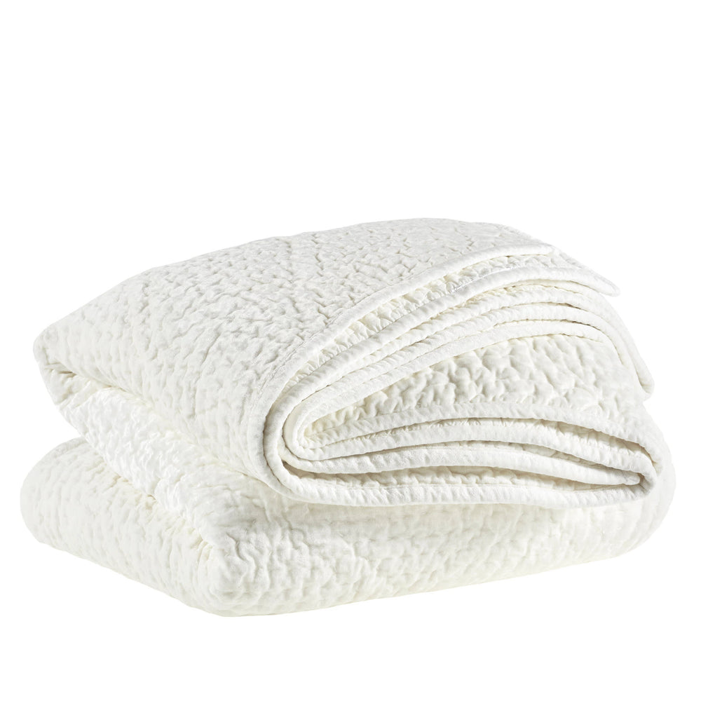 Parisienne Velvet Quilt | Dove White