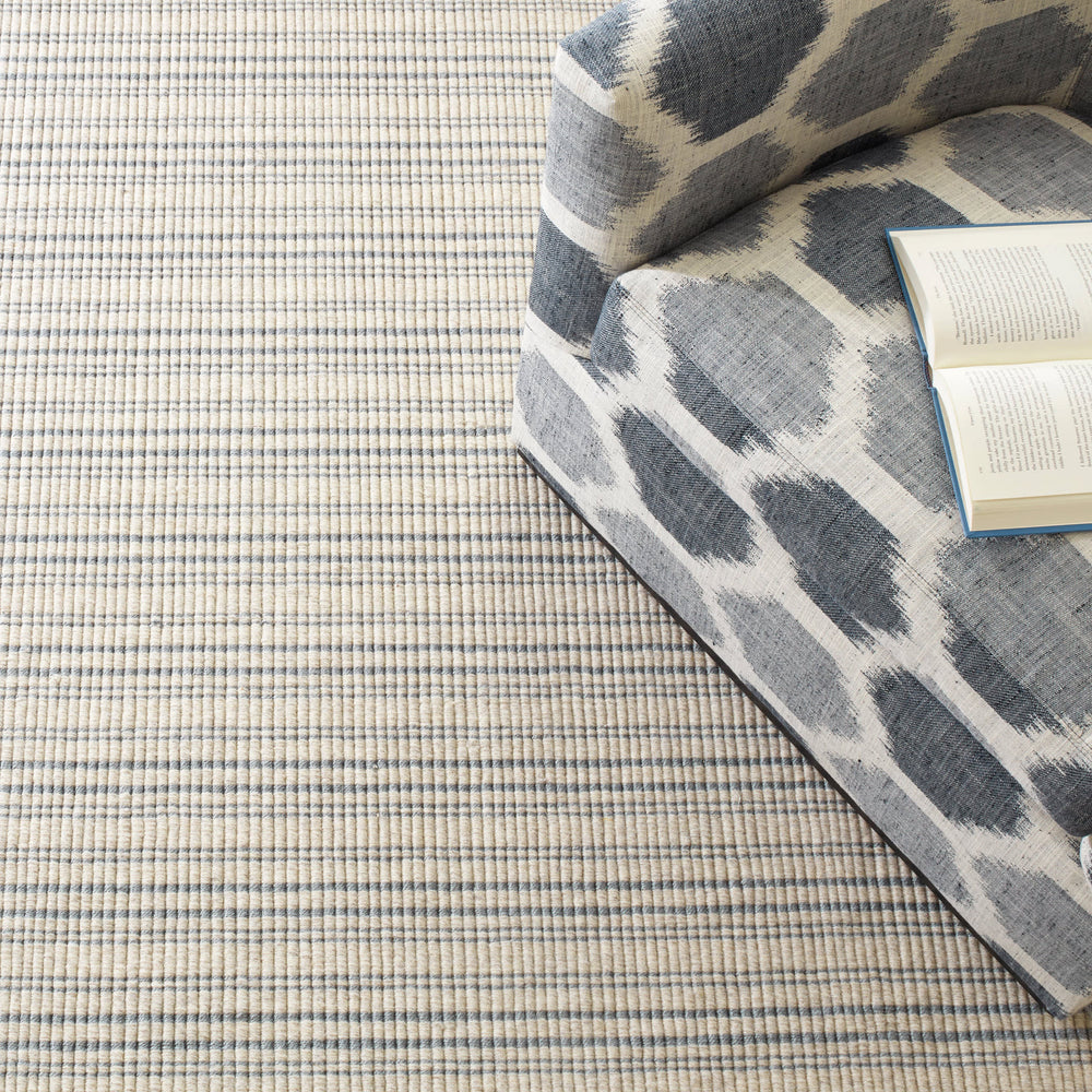 Warren Ticking Woven Wool Custom Rug | Slate
