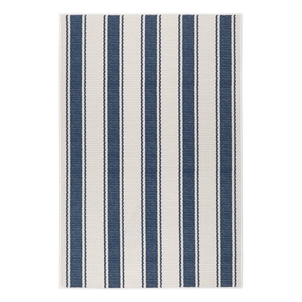 Awning Stripe Machine Washable Rug | Blue