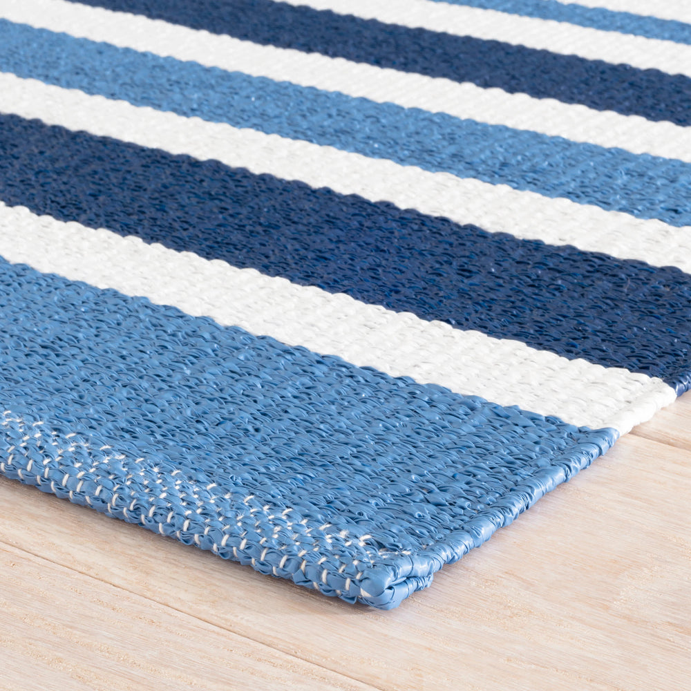 Charlie Stripe Handwoven Indoor/Outdoor Rug | Blue