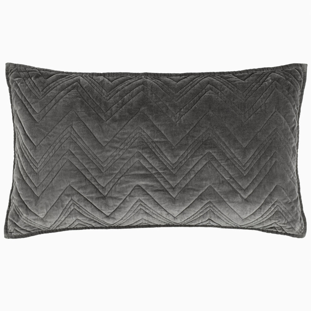 Brentwood Velvet Quilted Sham | Shale
