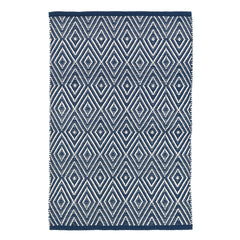 Diamond Handwoven Indoor/Outdoor Rug | Navy/Ivory