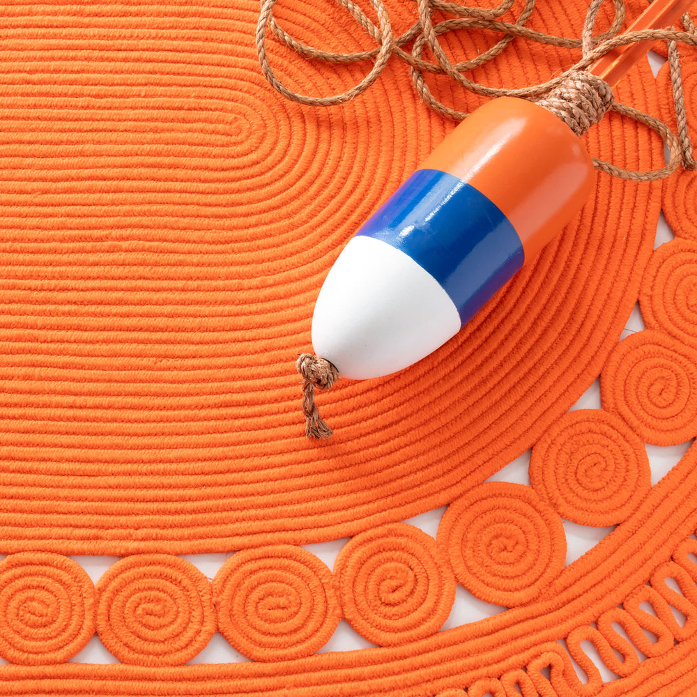 Reef Handwoven Indoor/Outdoor Oval Rug | Tangerine
