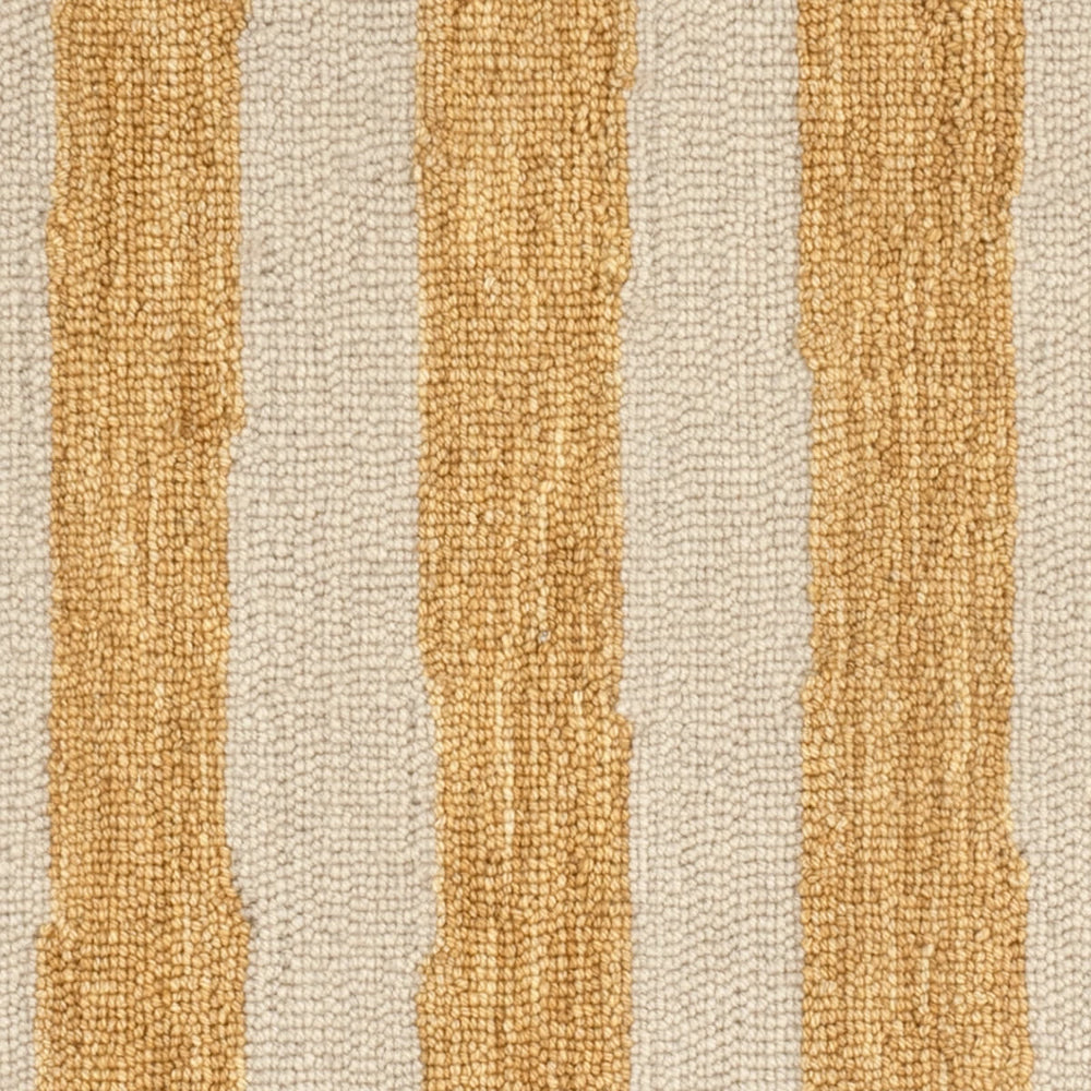 Silas Stripe Hand Micro Hooked Wool Rug Swatch | Gold