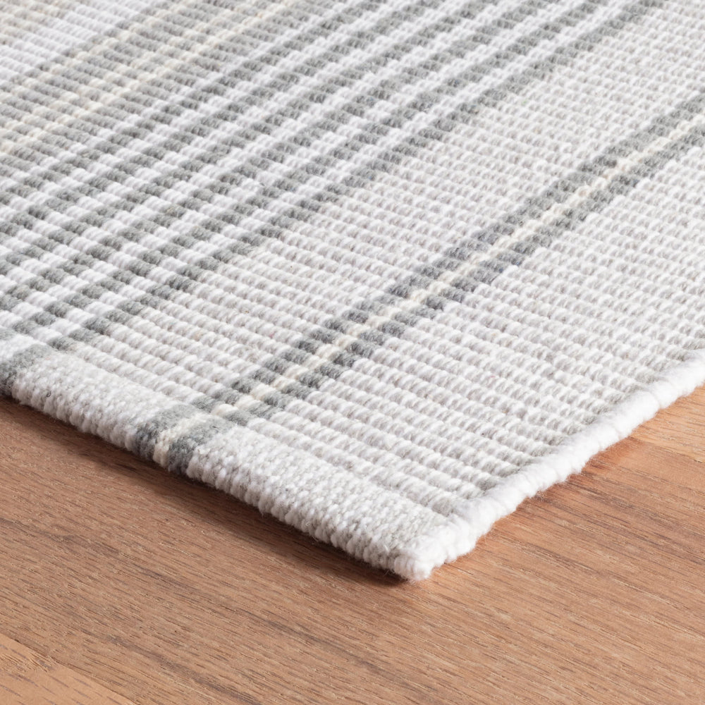 Gradation Ticking Handwoven Cotton Rug | Grey