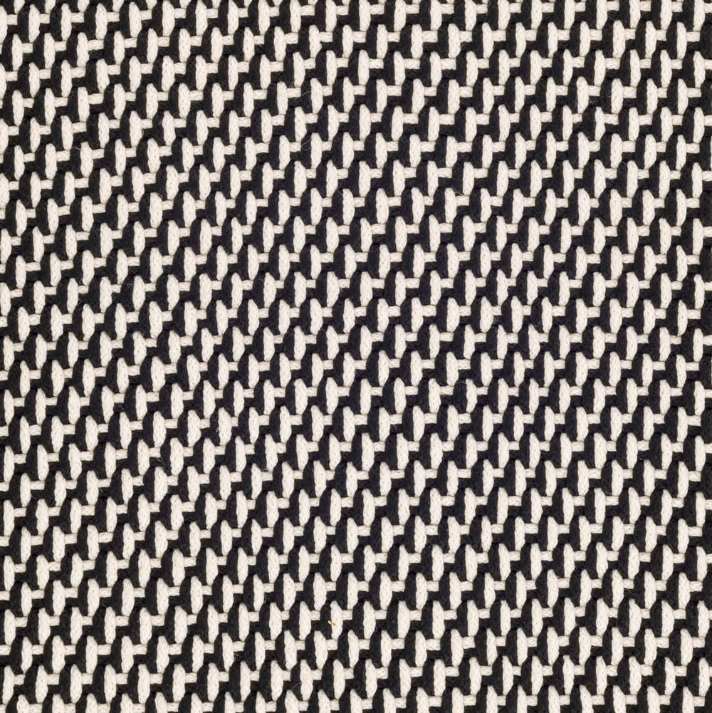 Two-Tone Rope Handwoven Indoor/Outdoor Rug Swatch | Black/Ivory