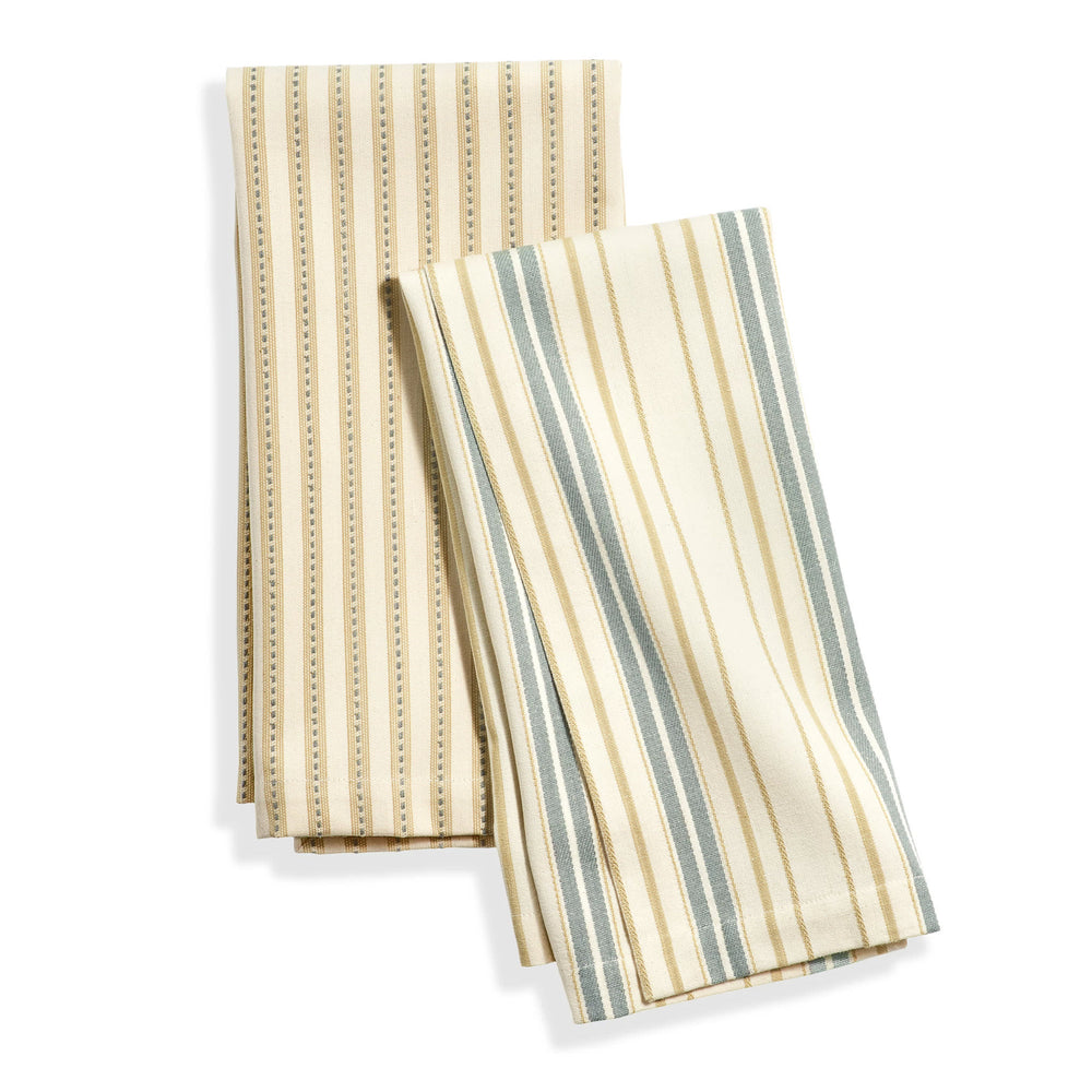 Mixed Stripe Tea Towel Set of 2 | Natural