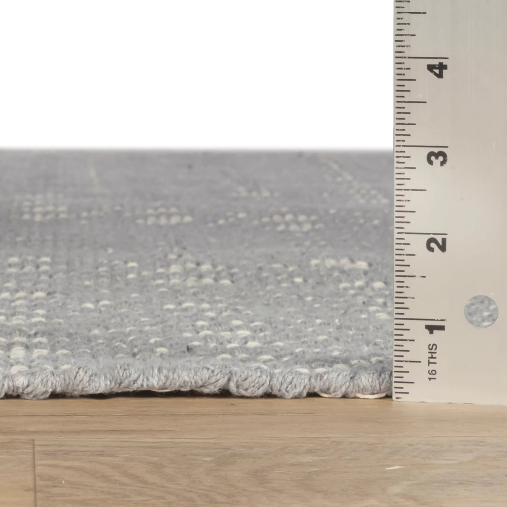 Optic Diamond Handwoven Cotton Rug | Grey/Ivory
