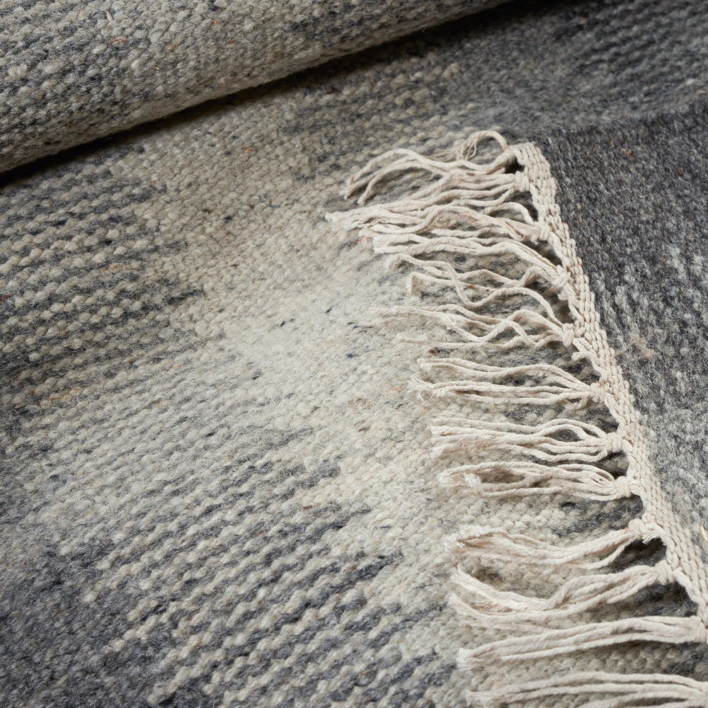 Ronan Ikat Handwoven Wool Rug | Grey