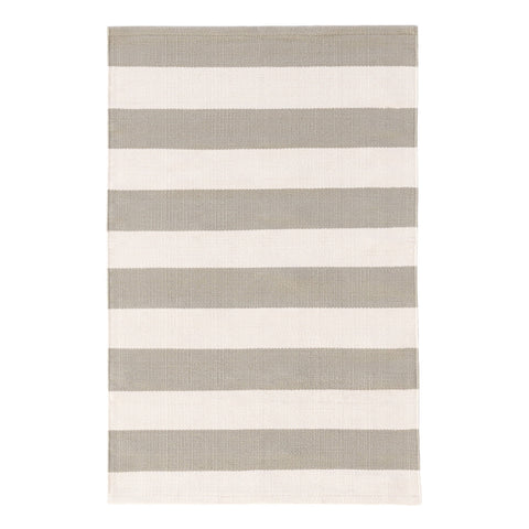 Catamaran Stripe Handwoven Indoor/Outdoor Rug | Platinum/Ivory