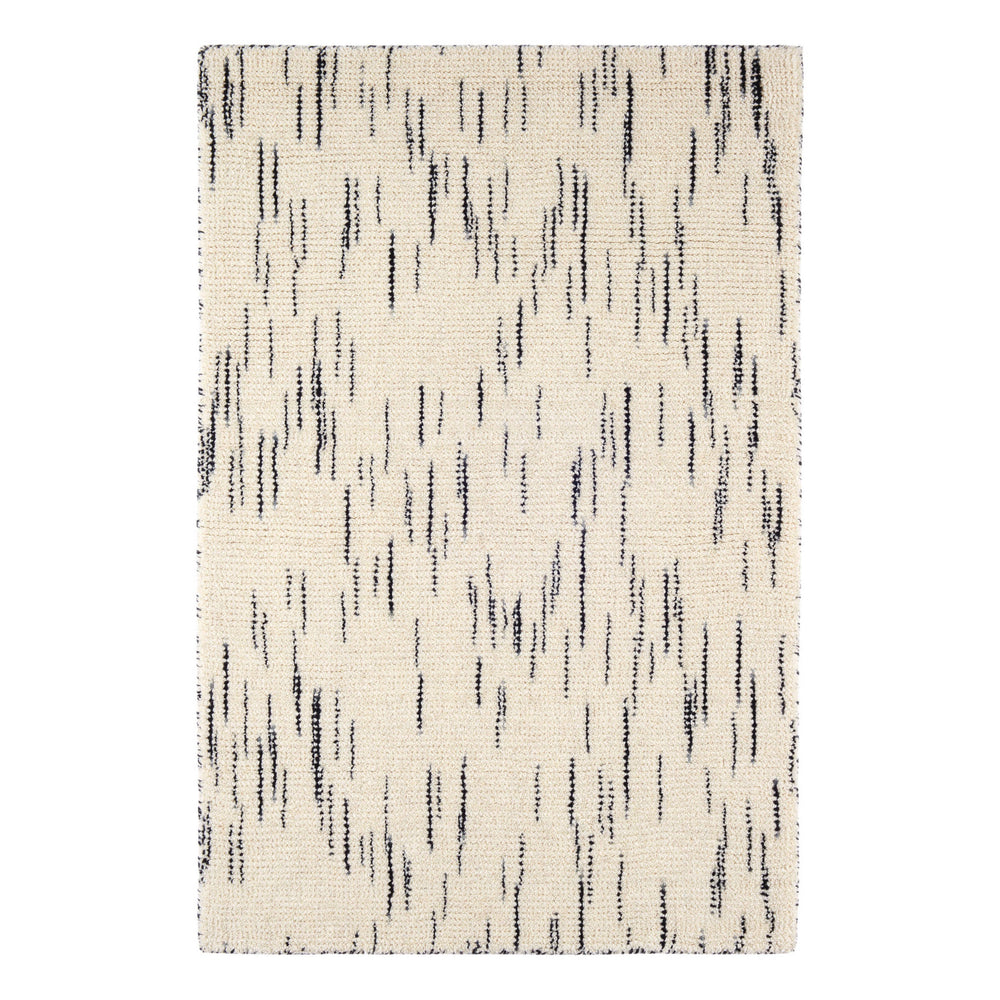 Ozzie Hand Loom Knotted Wool Rug | Black/White