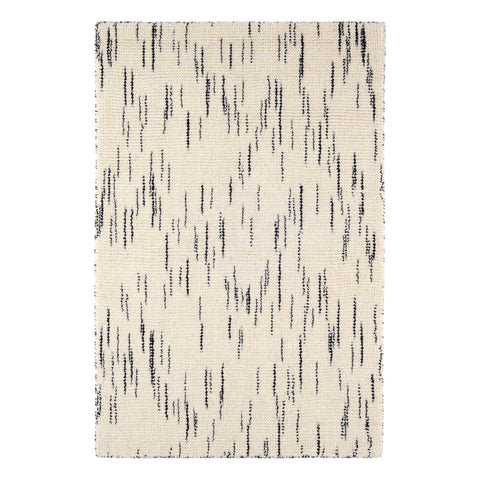 Ozzie Hand Loom Knotted Wool Rug | Black/White