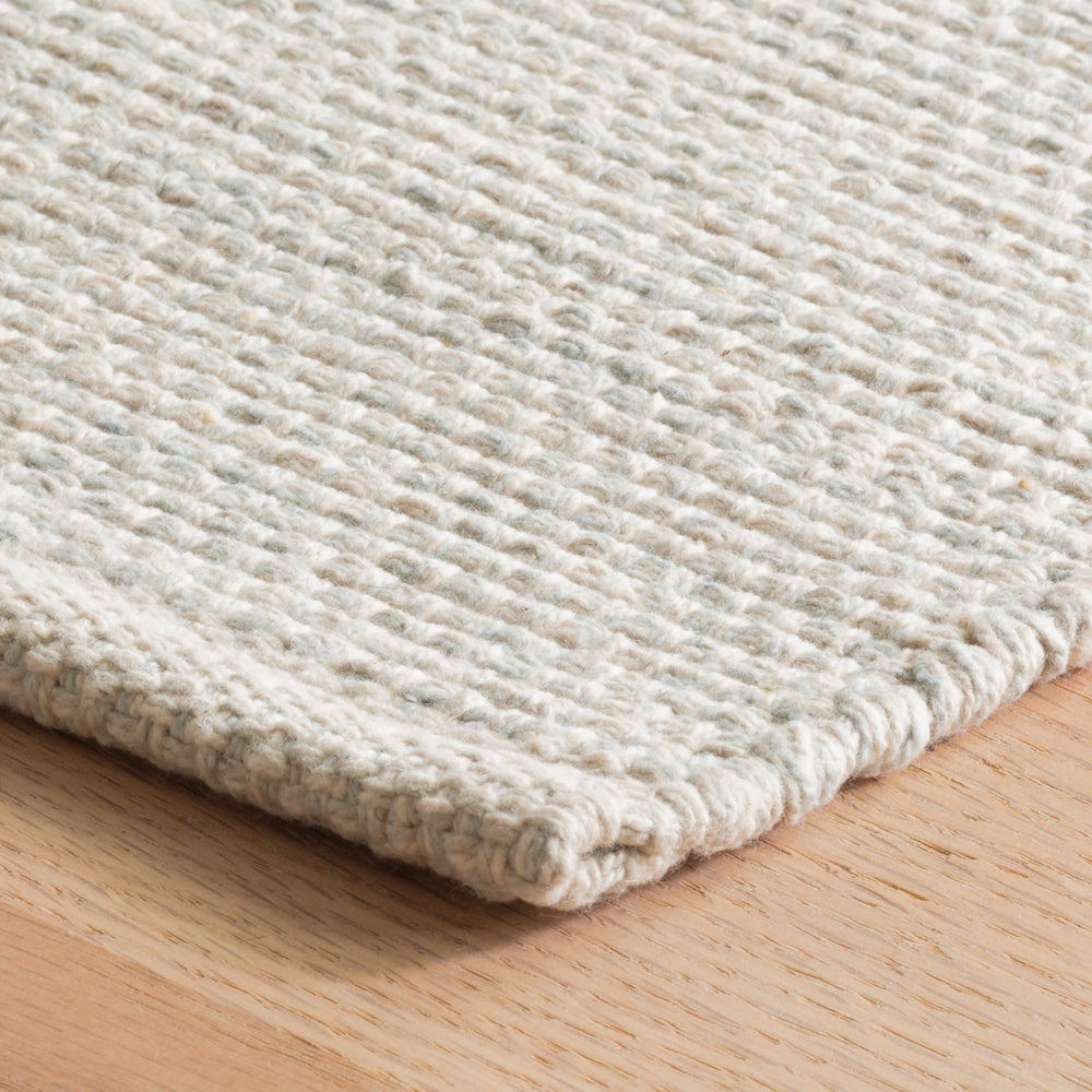 Marled Handwoven Cotton Rug | Light Blue