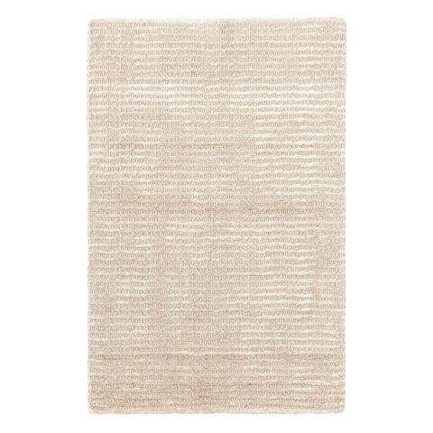 Cut Stripe Hand Knotted Viscose/Wool Rug | Ivory