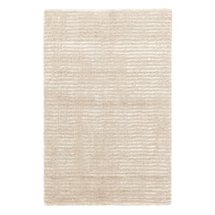 Cut Stripe Hand Knotted Viscose/Wool Rug | Ivory