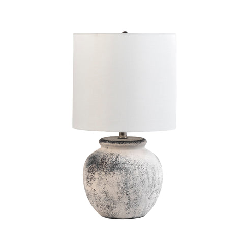 22-inch Textured Ceramic Timeworn Urn Table Lamp | Grey