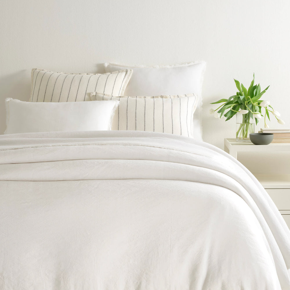 Faye Linen Duvet Cover | Dove White
