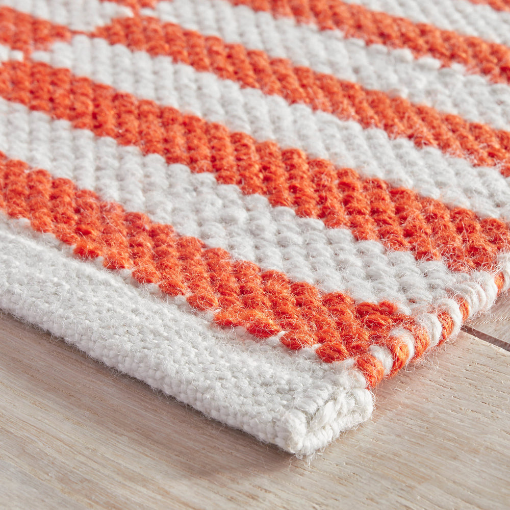 Sailing Stripe Handwoven Indoor/Outdoor Rug | Tangerine