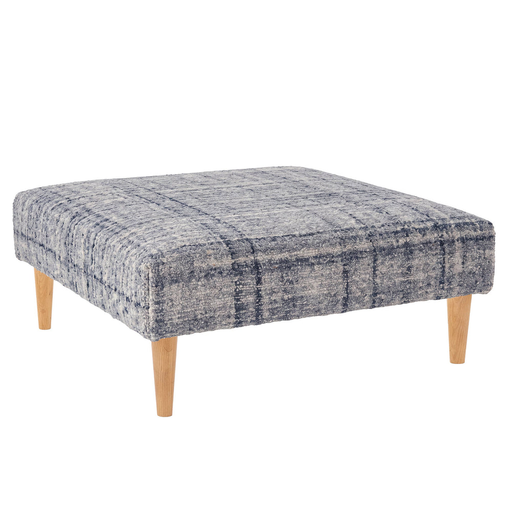 Harris Rug Ottoman | Blue/Ivory