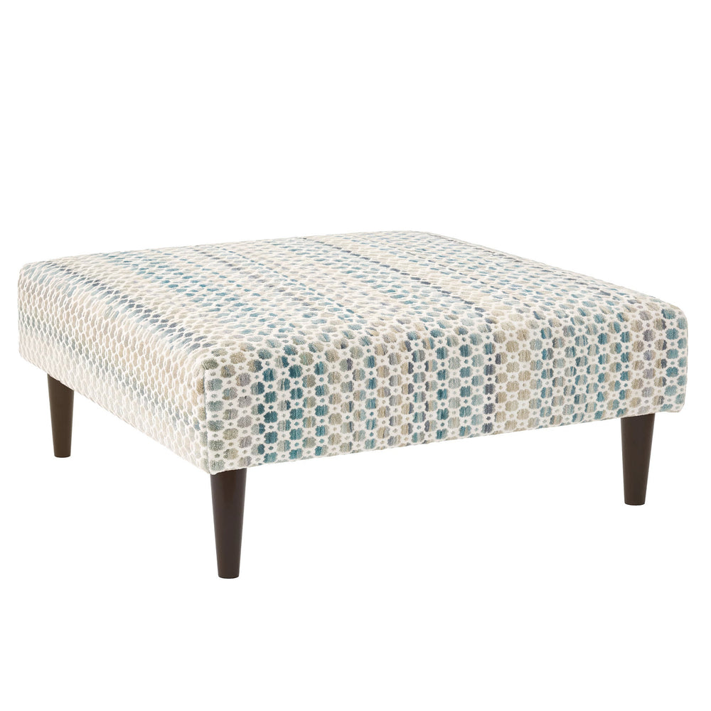Poppy Rug Ottoman | Blue