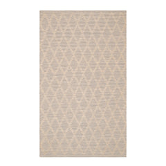 Textured Diamond Handwoven Cotton Rug | Grey/Ivory