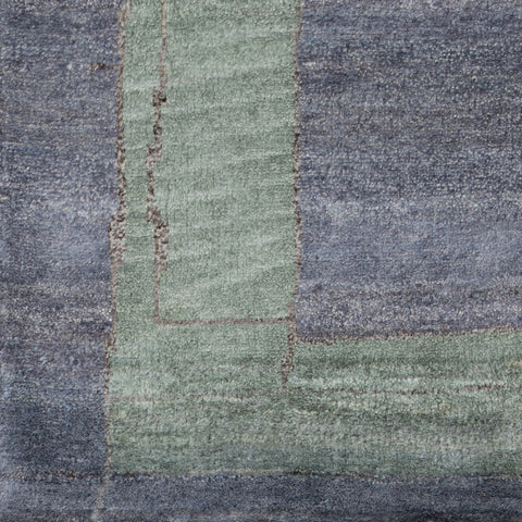 Ramila Modern Bordered Rug Swatch | Blue