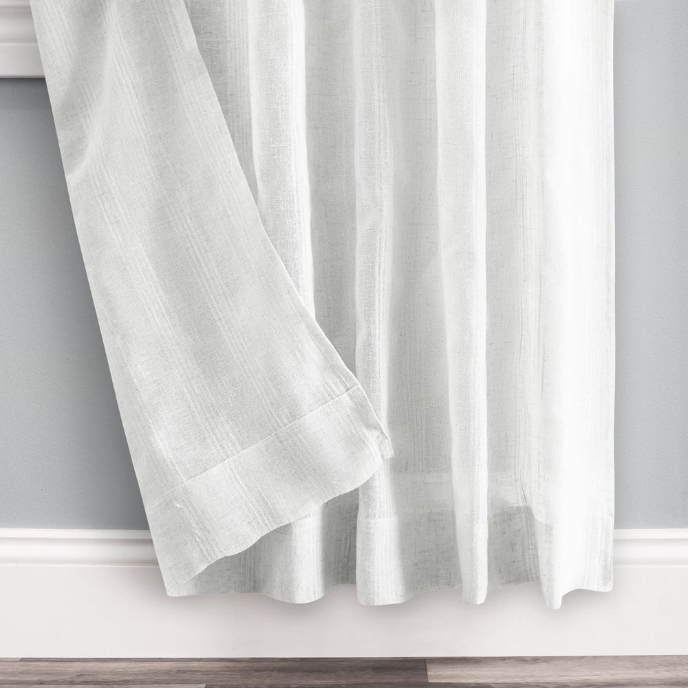 Textured Stripe Curtain Panel Pair | White