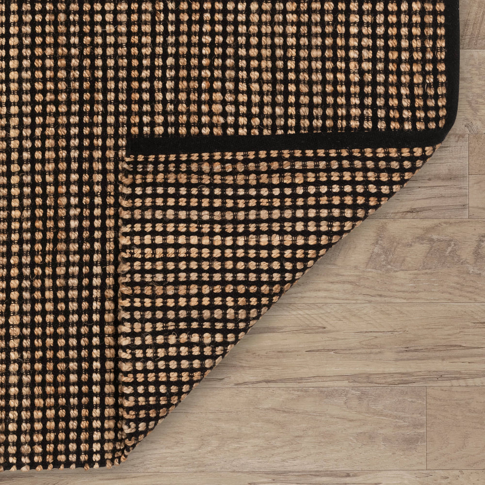 Gravel Handwoven Jute Rug | Black/Natural