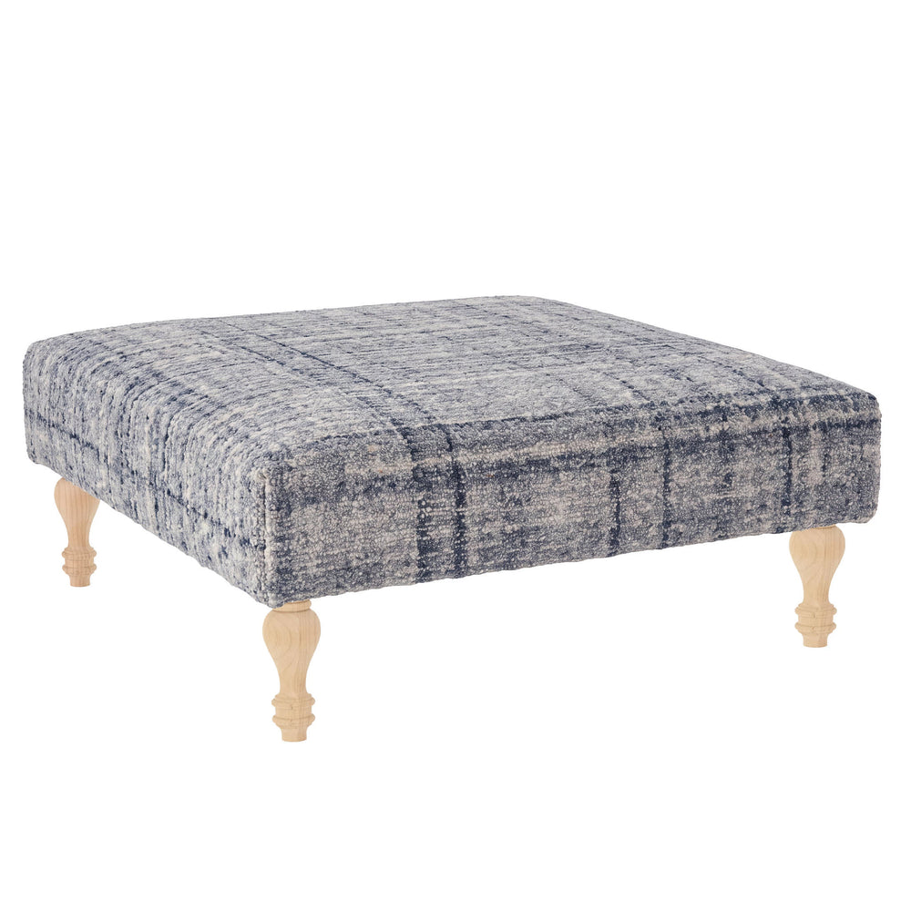 Harris Rug Ottoman | Blue/Ivory
