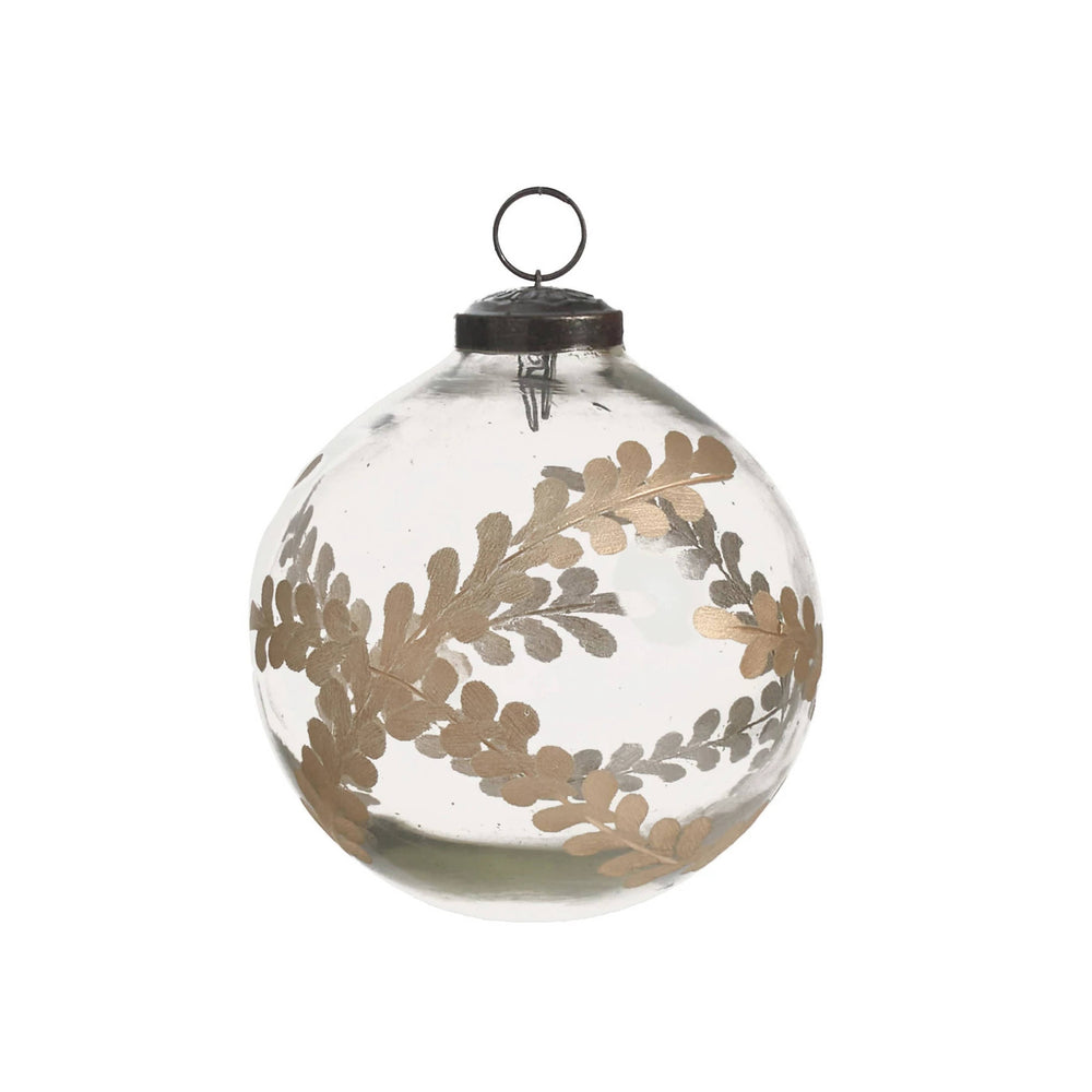 Floral Etched Ornaments Set/2 | Neutral