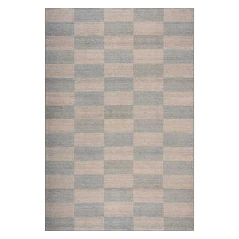 Mephira Checkered Washable Rug | Blue