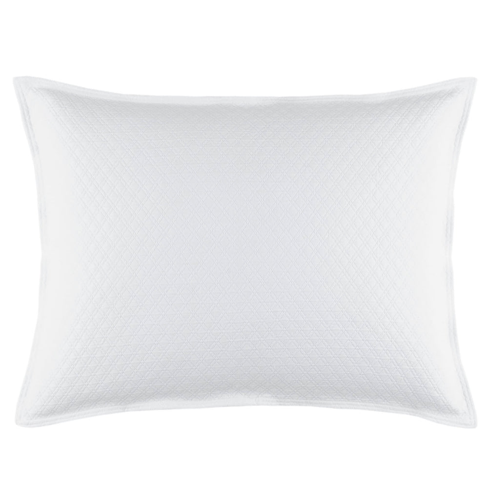 Diamond Matelasse Sham | White