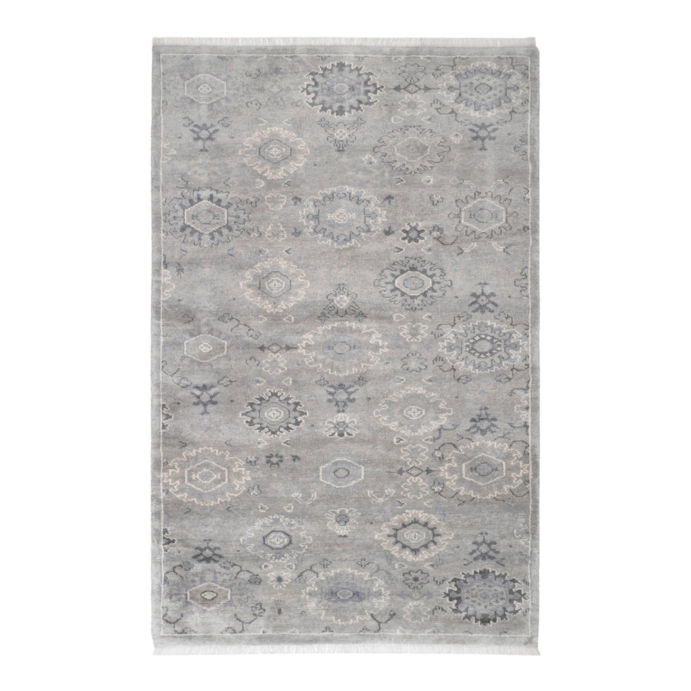 Lila Hand Knotted Wool Rug | Grey
