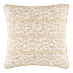 Scout Embroidered Indoor/Outdoor Decorative Pillow Cover | Natural