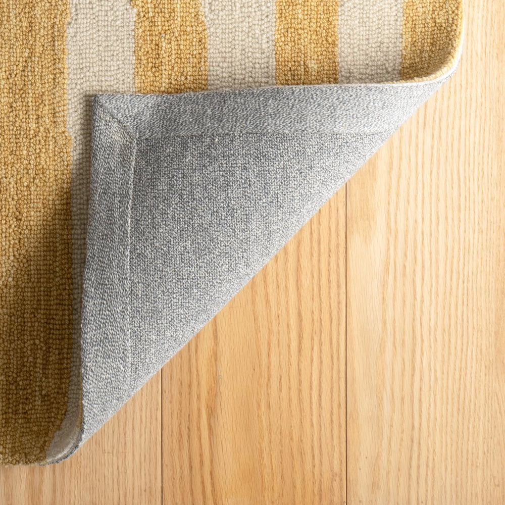 Silas Stripe Hand Micro Hooked Wool Rug | Gold