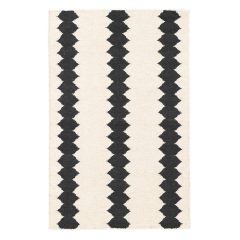 Senna Handwoven Wool Rug | Ivory/Black