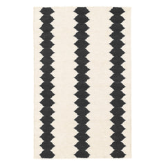 Senna Handwoven Wool Rug | Ivory/Black