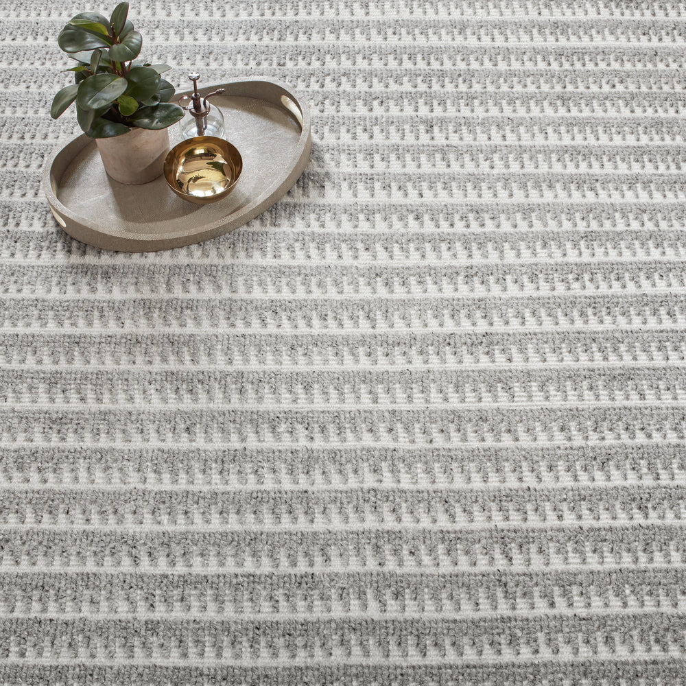 Whitby Hand Knotted Wool Rug | Grey