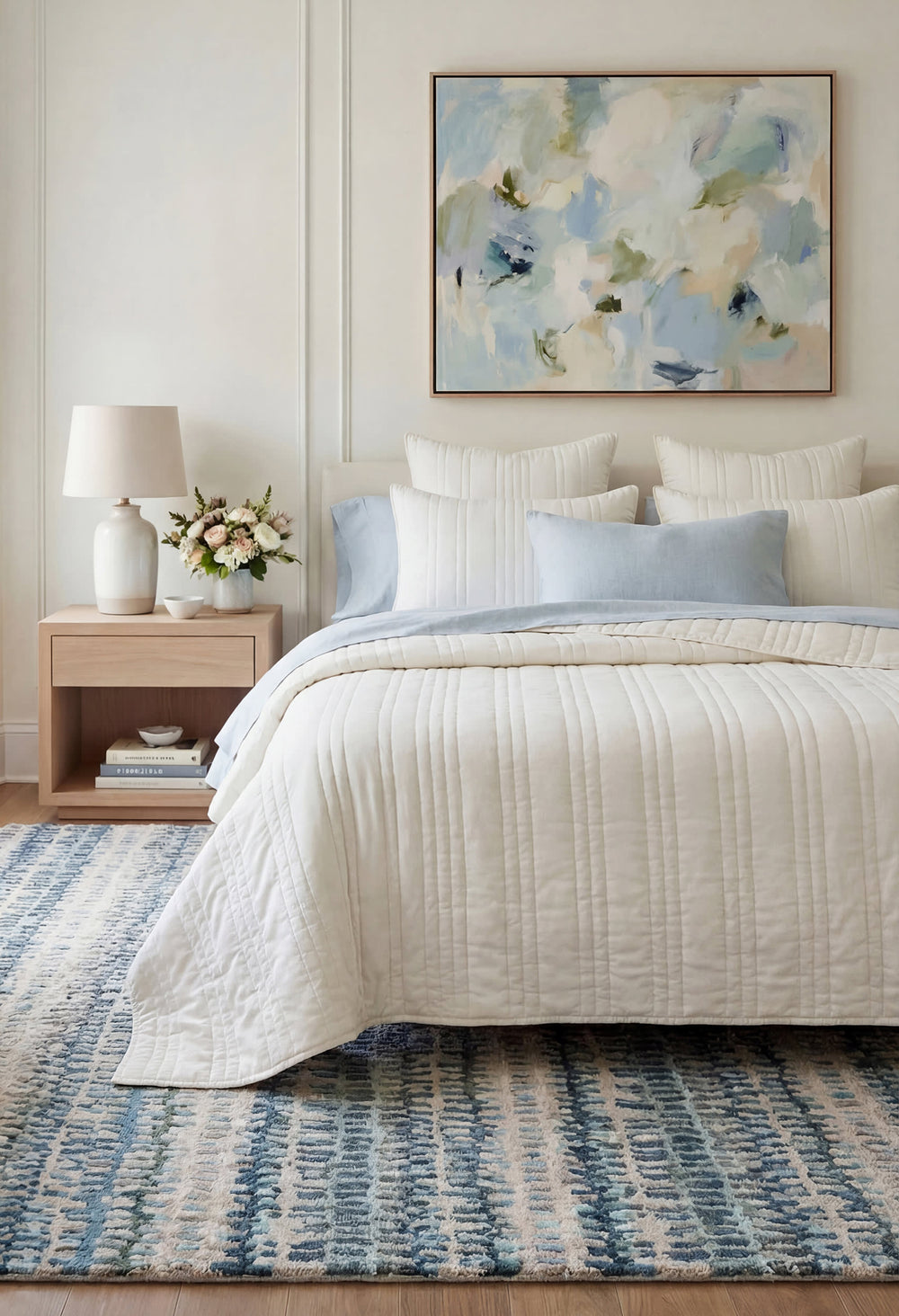 Blissful Bamboo Quilted Sham | Pearl/Silver