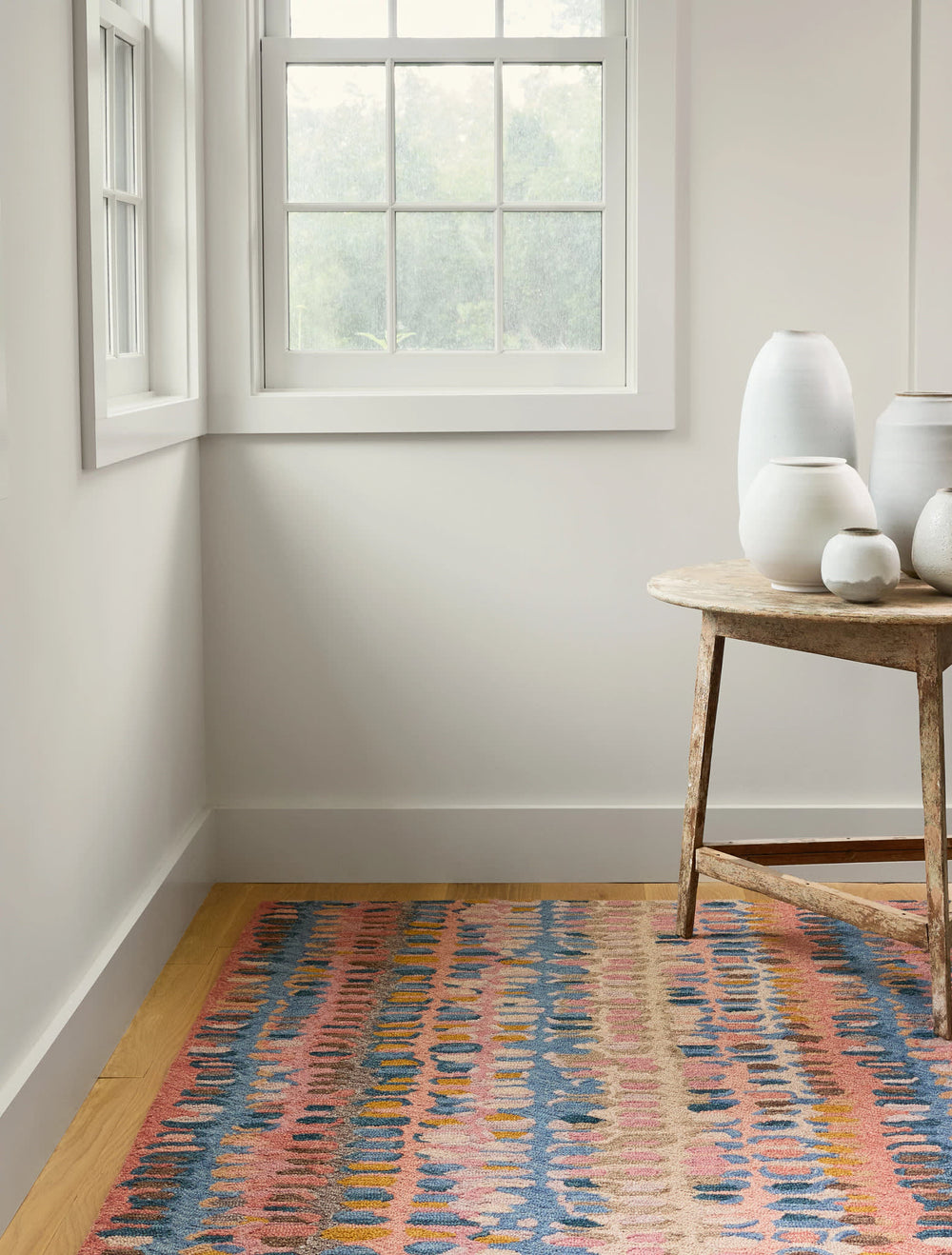 Paint Chip Hand Micro Hooked Wool Rug | Coral